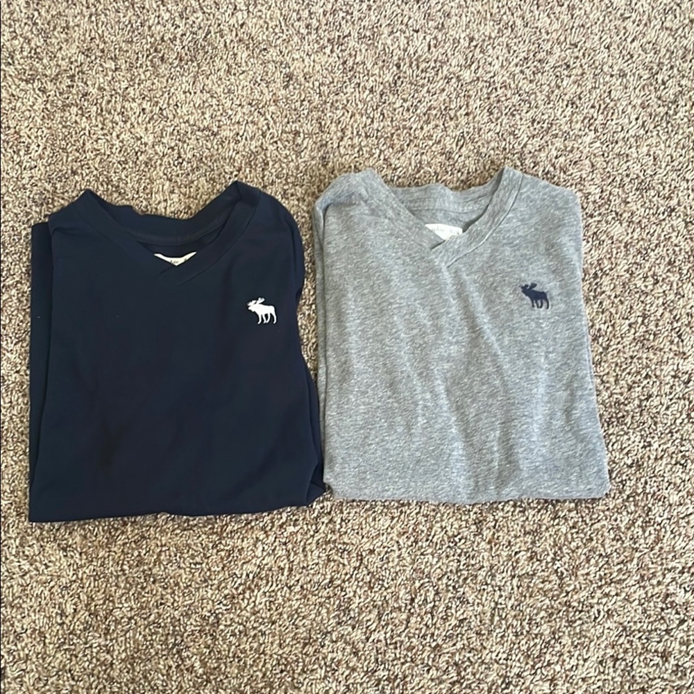 Abercrombie Kids V-Neck T-Shirts - Navy and Gray